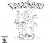 Ash and Pikachu Pokemon dessin à colorier