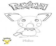 Pichu Pokemon dessin à colorier