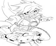 Coloriage overwatch tracer avec un fusil dessin