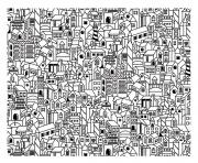 Coloriage ville moderne twisted city dessin