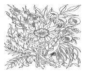 Coloriage fleurs crocus sauge dessin