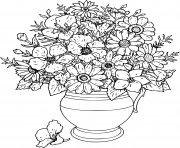 bouquet de fleurs adulte dessin à colorier