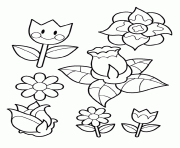 fleurs du printemps pour enfants dessin à colorier