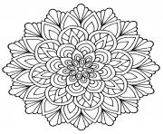mandala fleur avec feuilles dessin à colorier