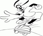 Dingo fait du skate dessin à colorier