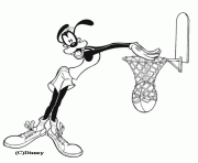 Dingo joue au Basket Ball dessin à colorier