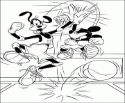 Mickey et Dingo joue au Backet Ball dessin à colorier