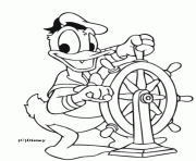 Coloriage Donald sur son lit Disney dessin