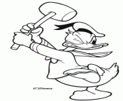 Coloriage Donald au garde a vous Disney dessin