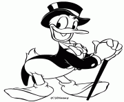 Donald en smoking Disney dessin à colorier