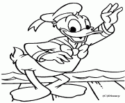 Coloriage Donald fait du patin a glace Disney dessin