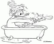 Donald dans son bain Disney dessin à colorier