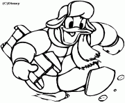 Coloriage Donald est un peintre Disney dessin