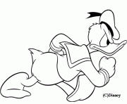 Coloriage Donald fait du ski Disney dessin