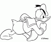 Coloriage Donald sur son lit Disney dessin