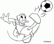 donald joue au football Disney dessin à colorier