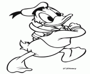 Coloriage donald joue au football Disney dessin