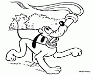 Coloriage pluto porte la flamme olympique disney