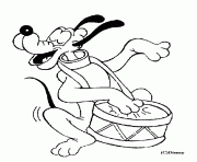 Coloriage pluto est sur une piste disney dessin