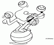 pluto equilibriste jongleur disney dessin à colorier
