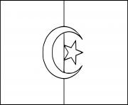 drapeau algerie dessin à colorier