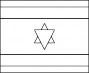 drapeau israel dessin à colorier