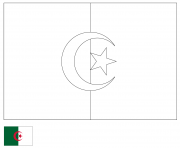 drapeau algerie 2 dessin à colorier