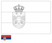 drapeau serbie dessin à colorier