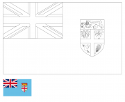 drapeau fiji dessin à colorier