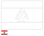 drapeau liban dessin à colorier