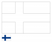 drapeau finlande dessin à colorier