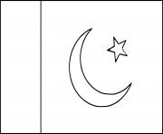 drapeau pakistan dessin à colorier
