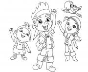 Coloriage jake pirate maternelle disney junior dessin