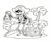 Coloriage pirate garcon fille princesse pirate sur un bateau dessin