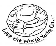 earth day love the world youre on dessin à colorier