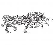 Coloriage adulte cheval mandala dessin