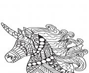 Coloriage adulte cheval zentangle 16 dessin