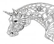 cheval adulte decorative horse profile dessin à colorier