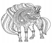 Coloriage cheval adulte decorative horse profile dessin