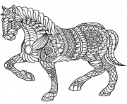 cheval zentangle adulte dessin à colorier