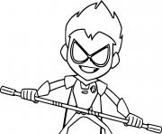 Coloriage dessin robin from teen titans go dessin