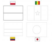 fifa coupe du monde 2018 Goupe H Pologne Senegal Colombie Japon dessin à colorier