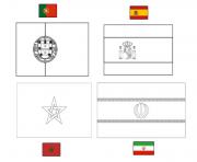fifa coupe du monde 2018 Groupe B Portugal Espagne Maroc Iran dessin à colorier