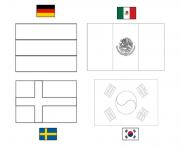 fifa coupe du monde 2018 Groupe F MExique Suede Coree du sud dessin à colorier