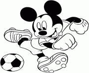 mickey mouse aime le football dessin à colorier