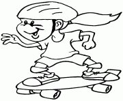 Coloriage sport skate planche a roulette dessin