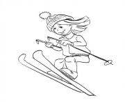 Coloriage sport hiver ski dessin