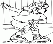 sport patin a roulette dessin à colorier