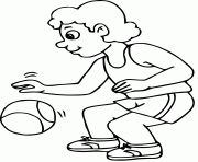 Coloriage sport basketball adolescent dessin