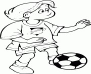 sport jouer au foot dessin à colorier